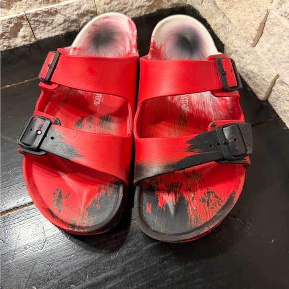 Birkenstock Arizona EVA Red Black White Buckle Strap Sandals Sz 46 US 13 Men main image 5